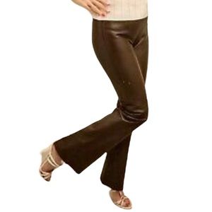 Cache Brown Lamb Leather Bootcut Pant